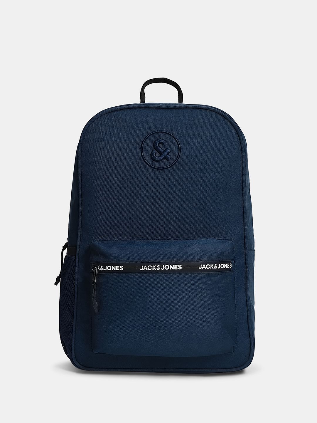 Navy Blue Logo Print Backpack