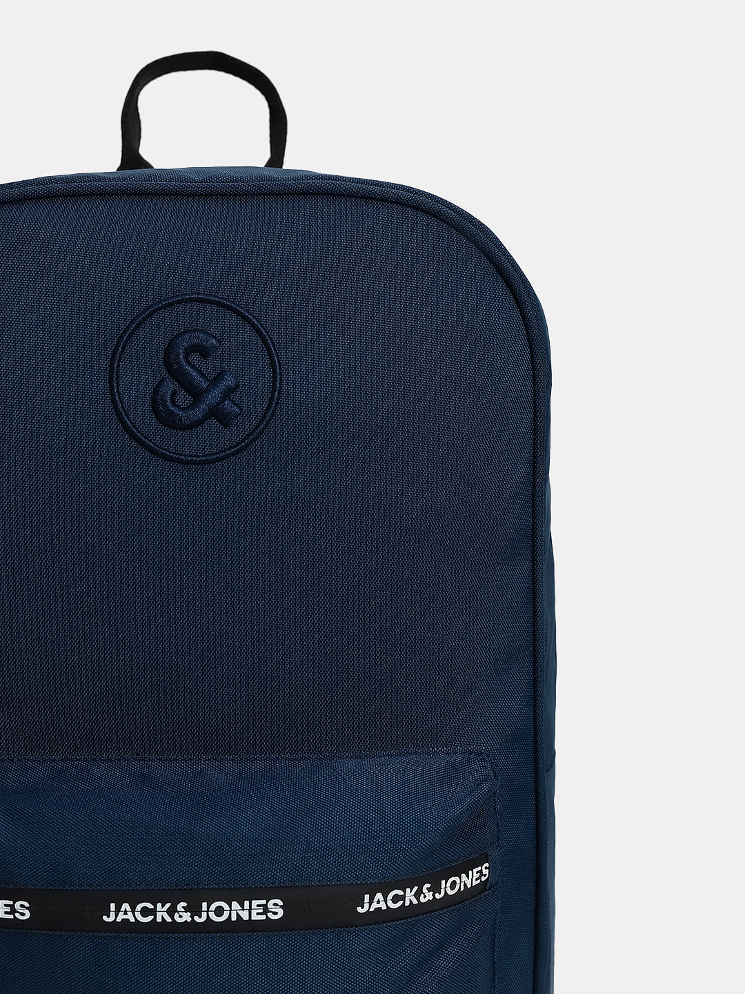 Navy Blue Logo Print Backpack