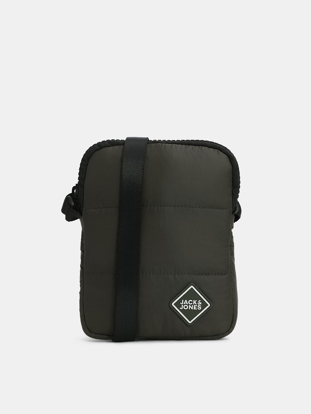 Olive Green Quilted Sling Bag