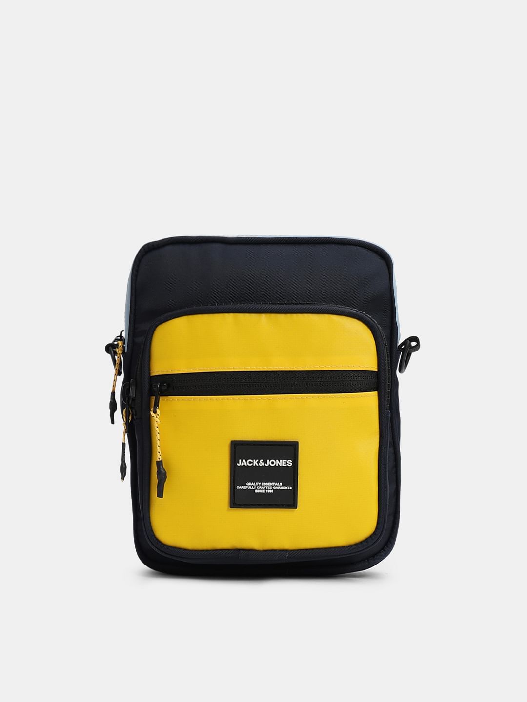 Navy Blue Colourblocked Sling Bag - ONE