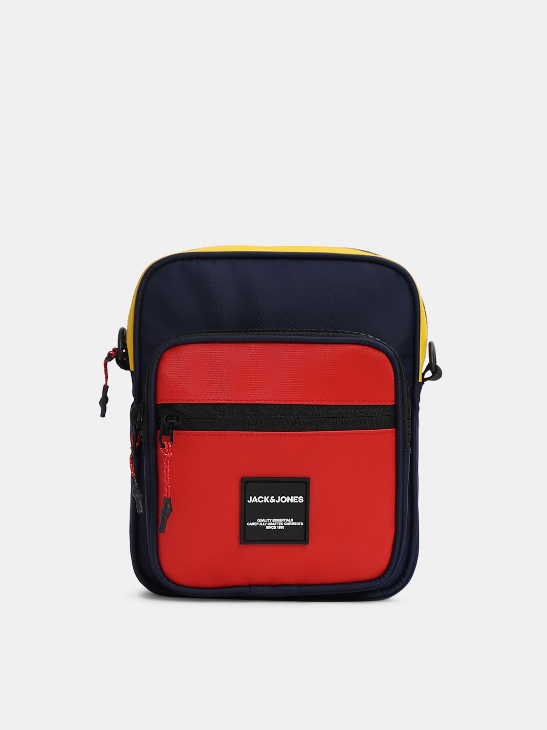 Bold Red Colourblocked Sling Bag - ONE