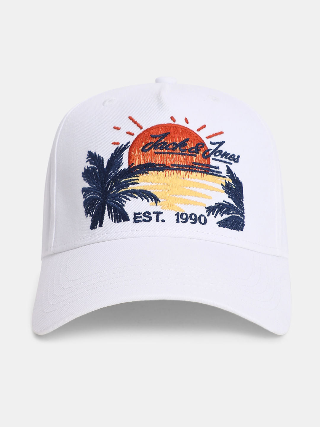 White Embroidered Baseball Cap