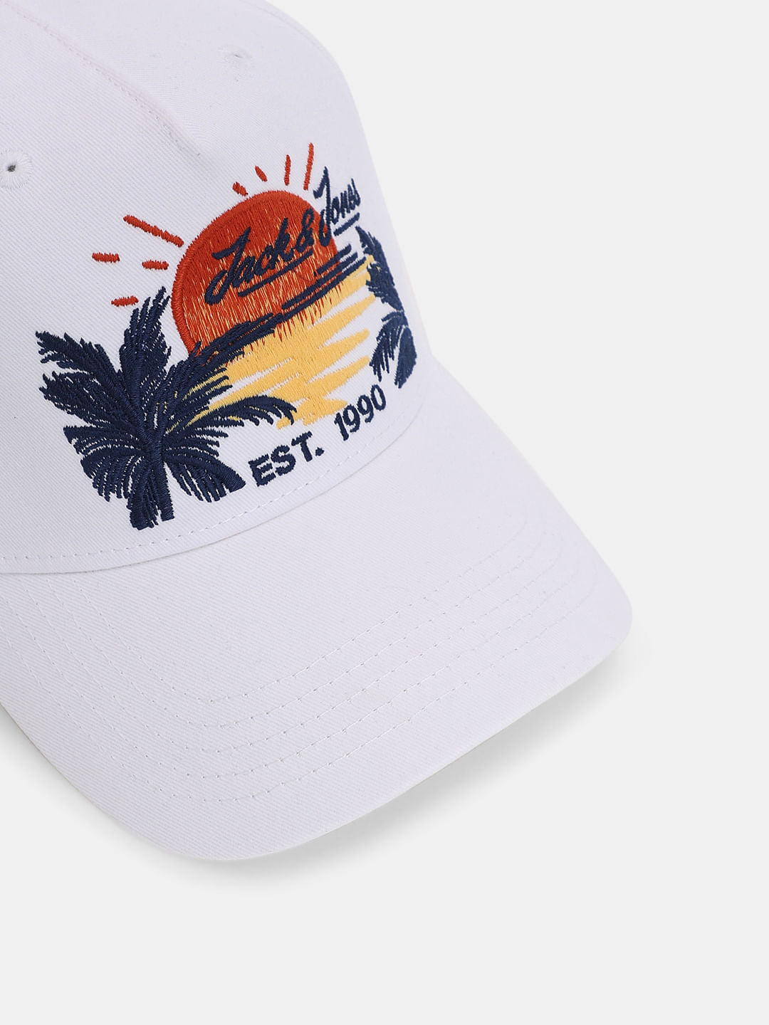 White Embroidered Baseball Cap