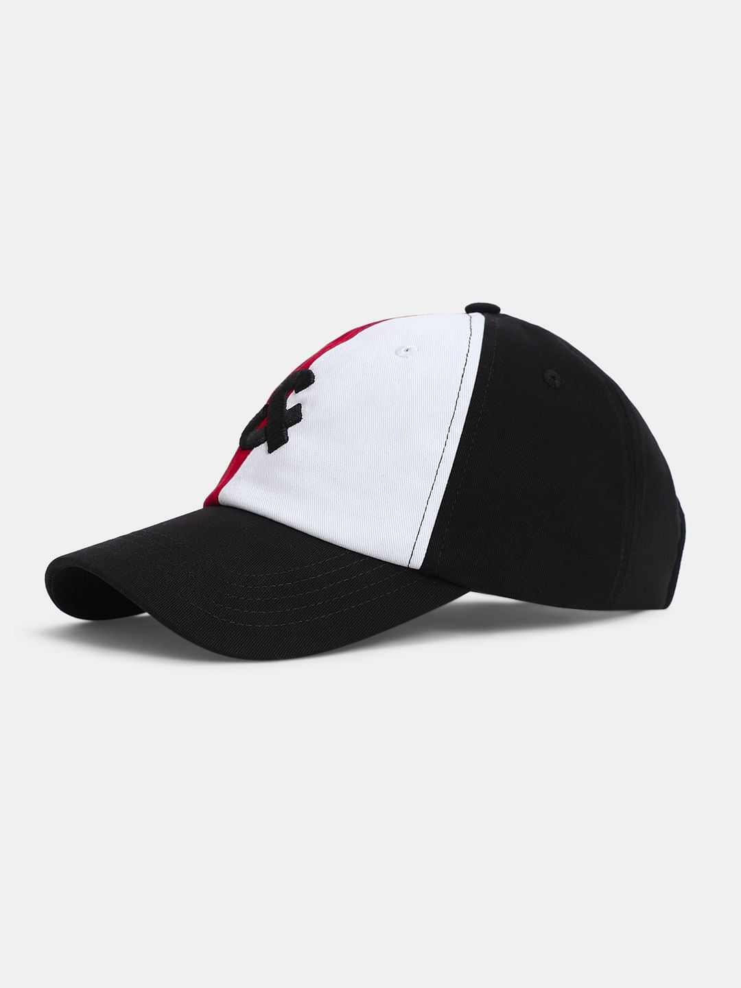 Black Colourblocked Baseball Cap