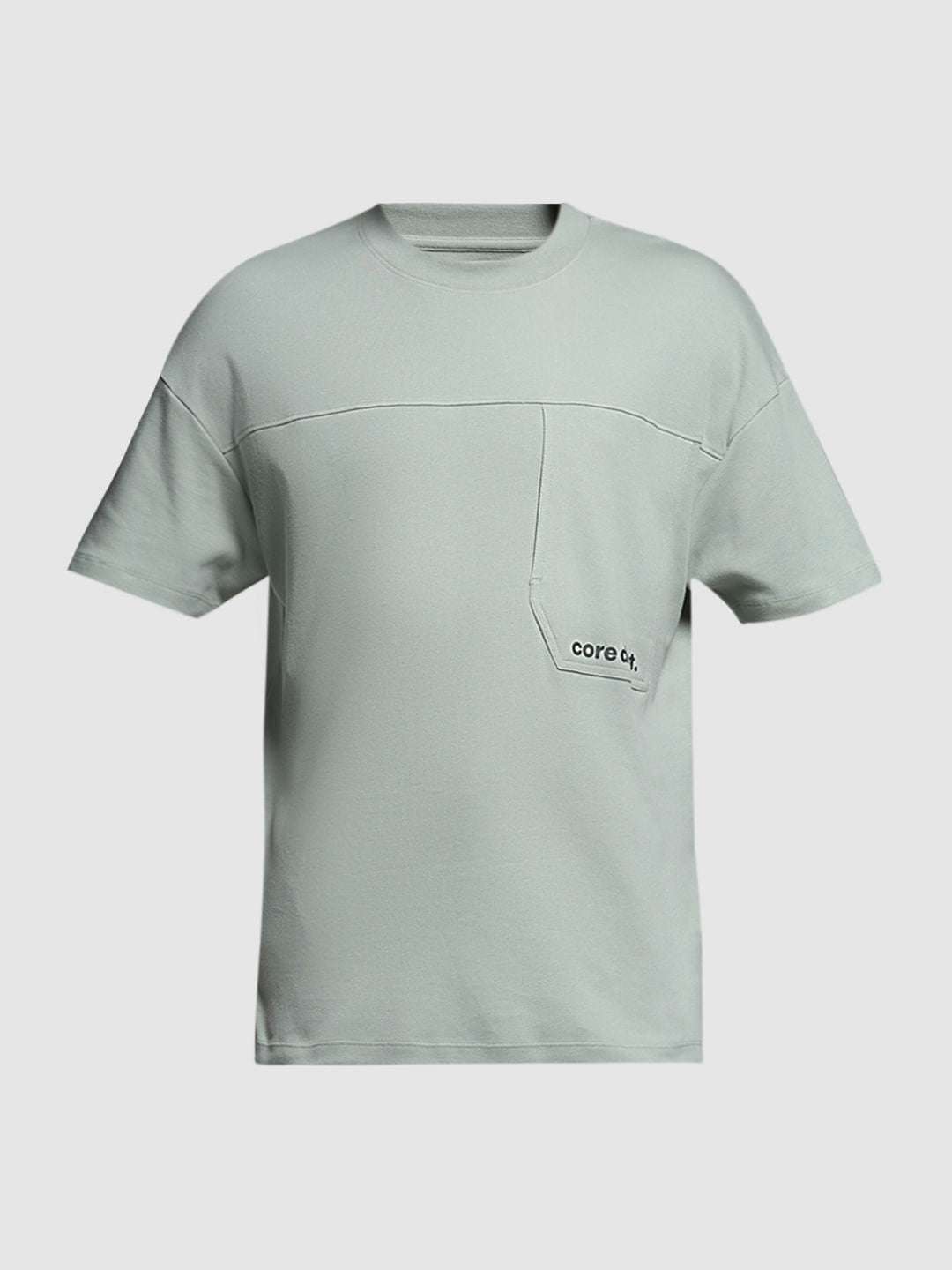 GREEN CREW NECK T-SHIRT