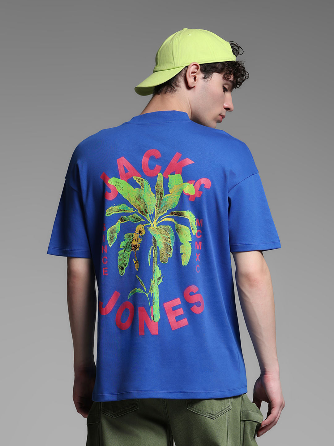 Blue Cotton Oversized T-shirt - S