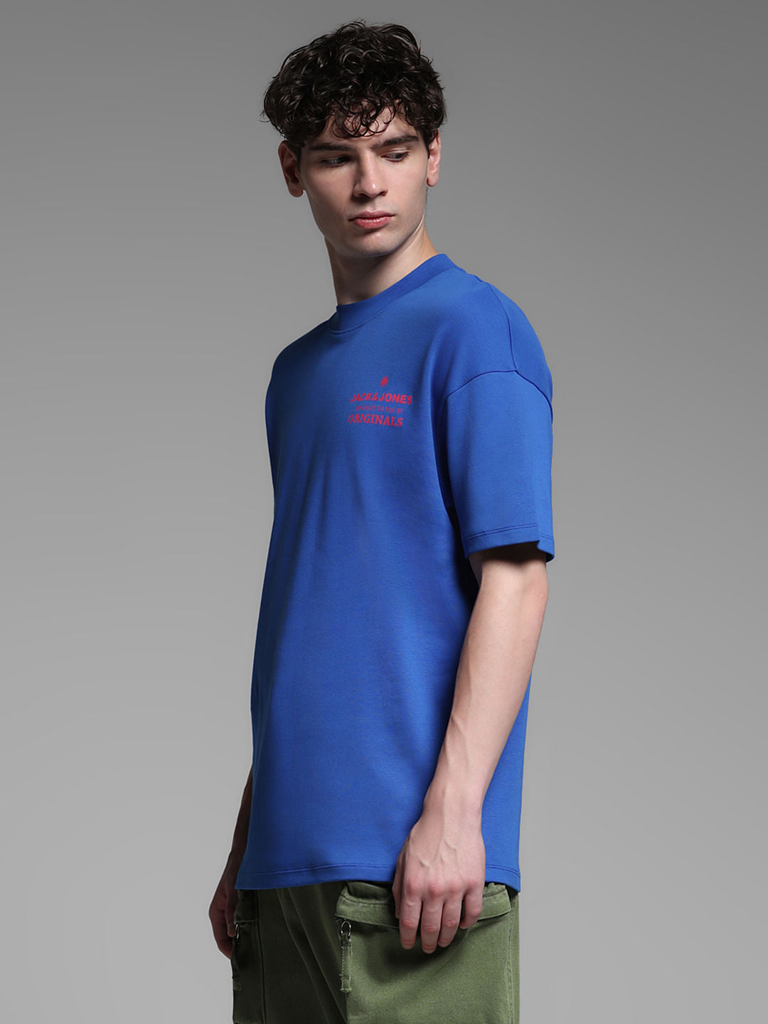 Blue Cotton Oversized T-shirt