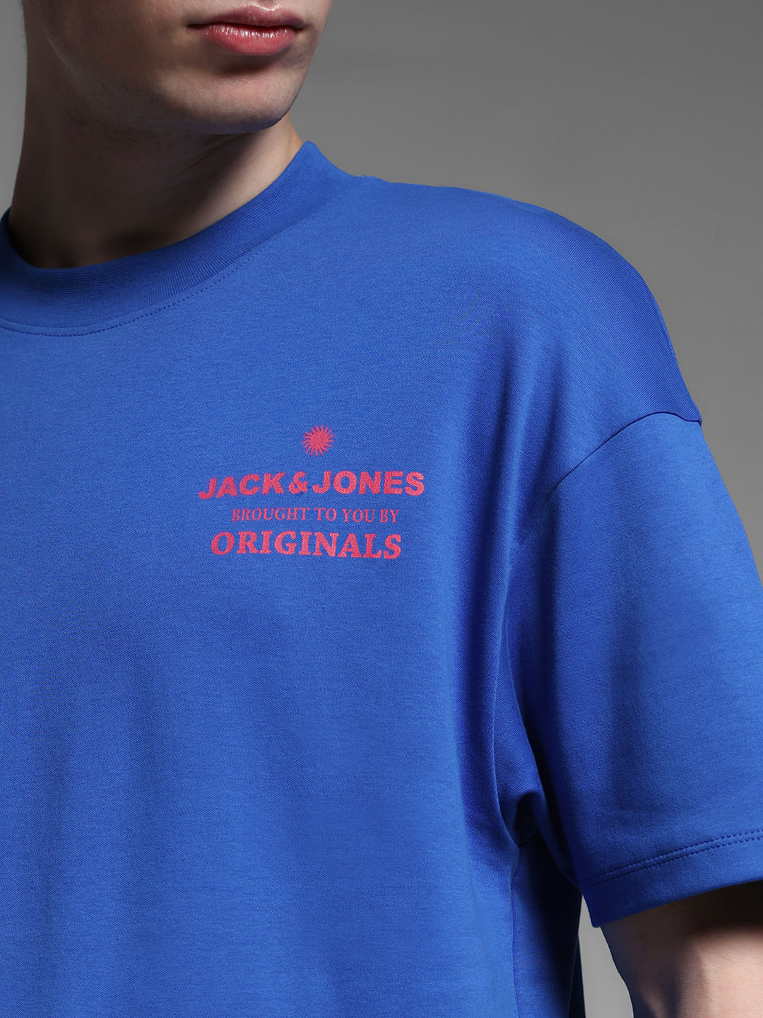 Blue Cotton Oversized T-shirt