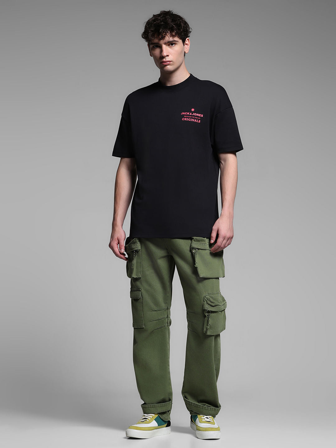 BLACK LOGO PRINT T-SHIRT