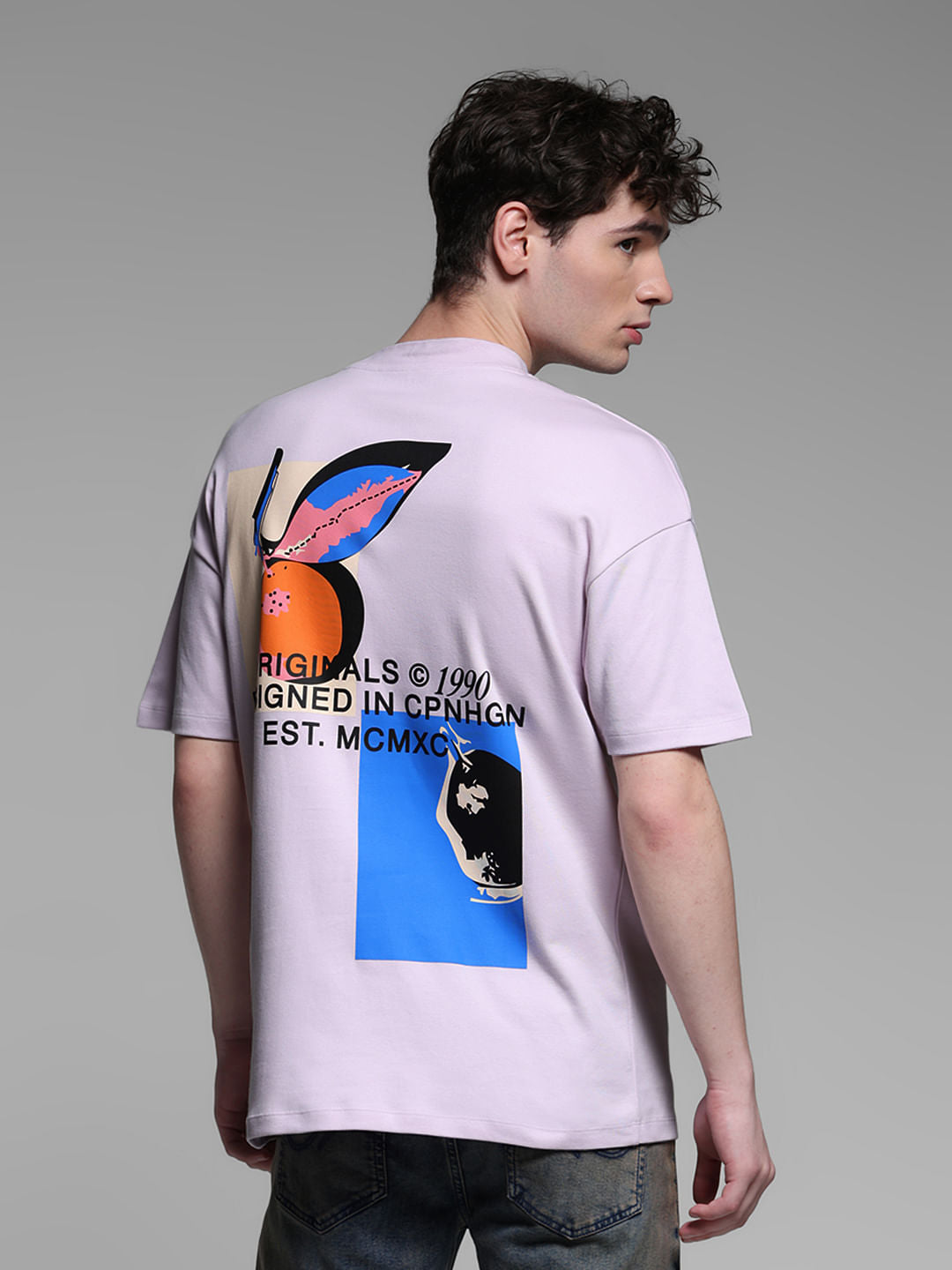 LAVENDER CREW NECK OVERSIZE T-SHIRT - S