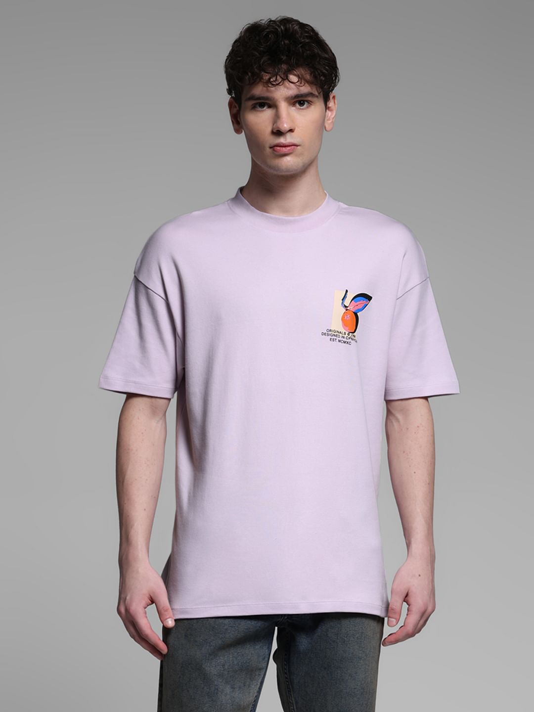 LAVENDER CREW NECK OVERSIZE T-SHIRT