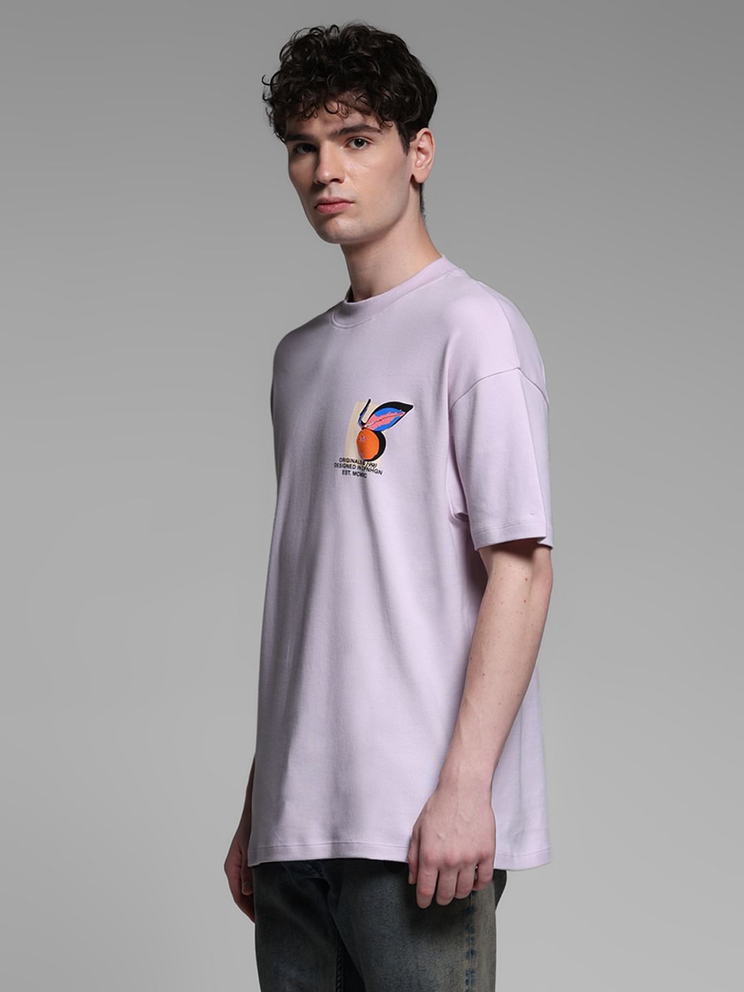 LAVENDER CREW NECK OVERSIZE T-SHIRT