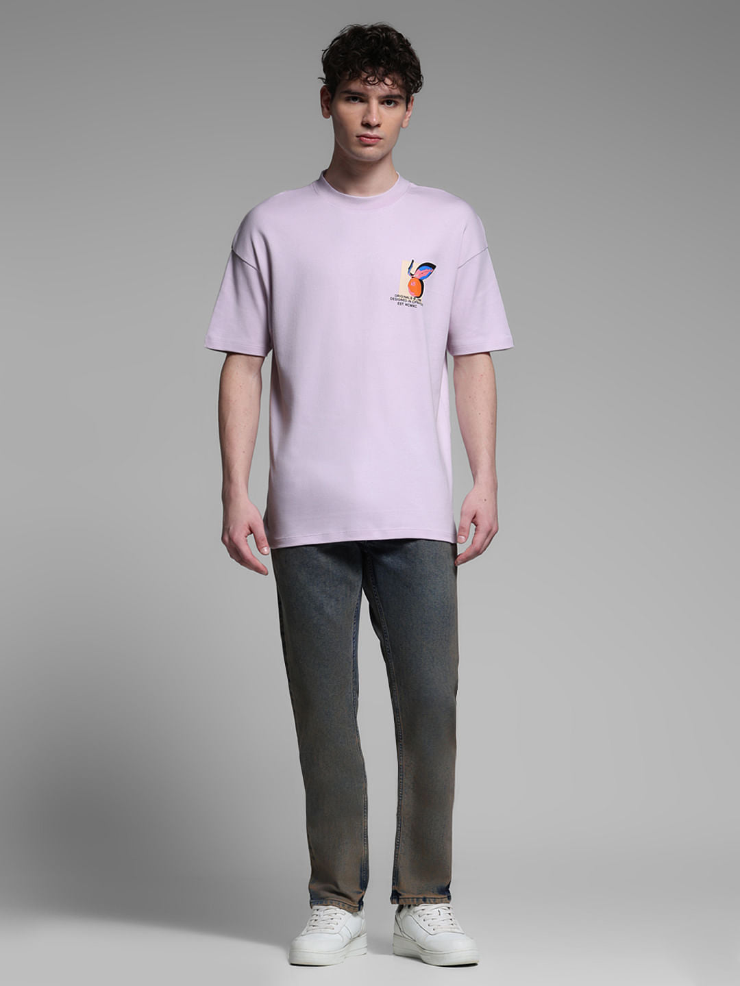 LAVENDER CREW NECK OVERSIZE T-SHIRT