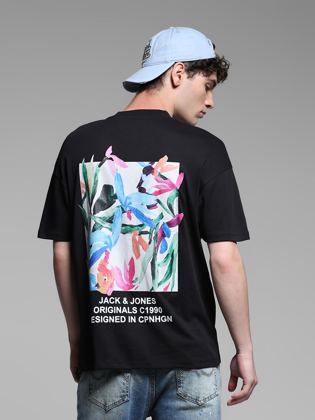 Black Cotton Crew Neck T-shirt