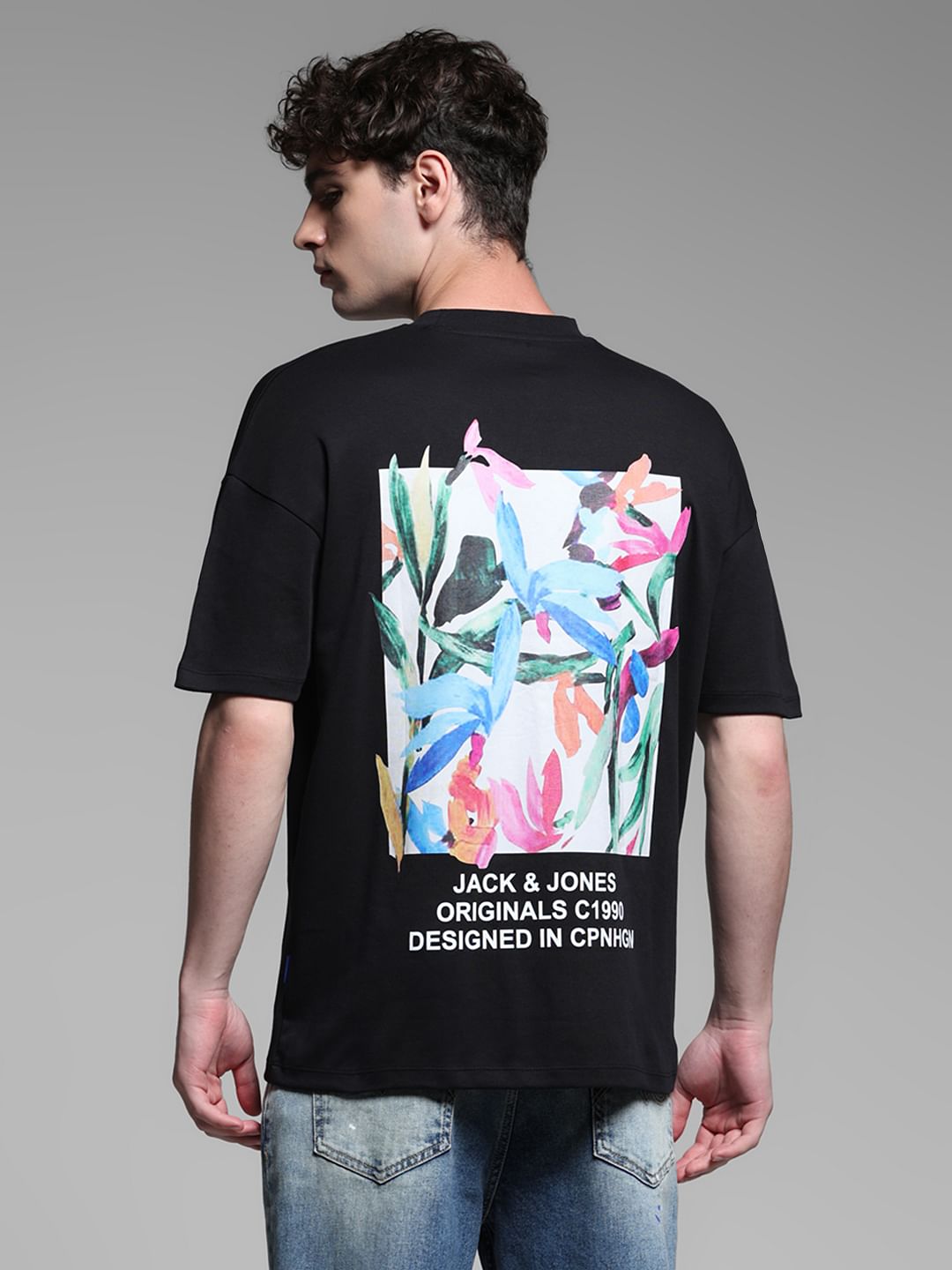 Black Cotton Crew Neck T-shirt