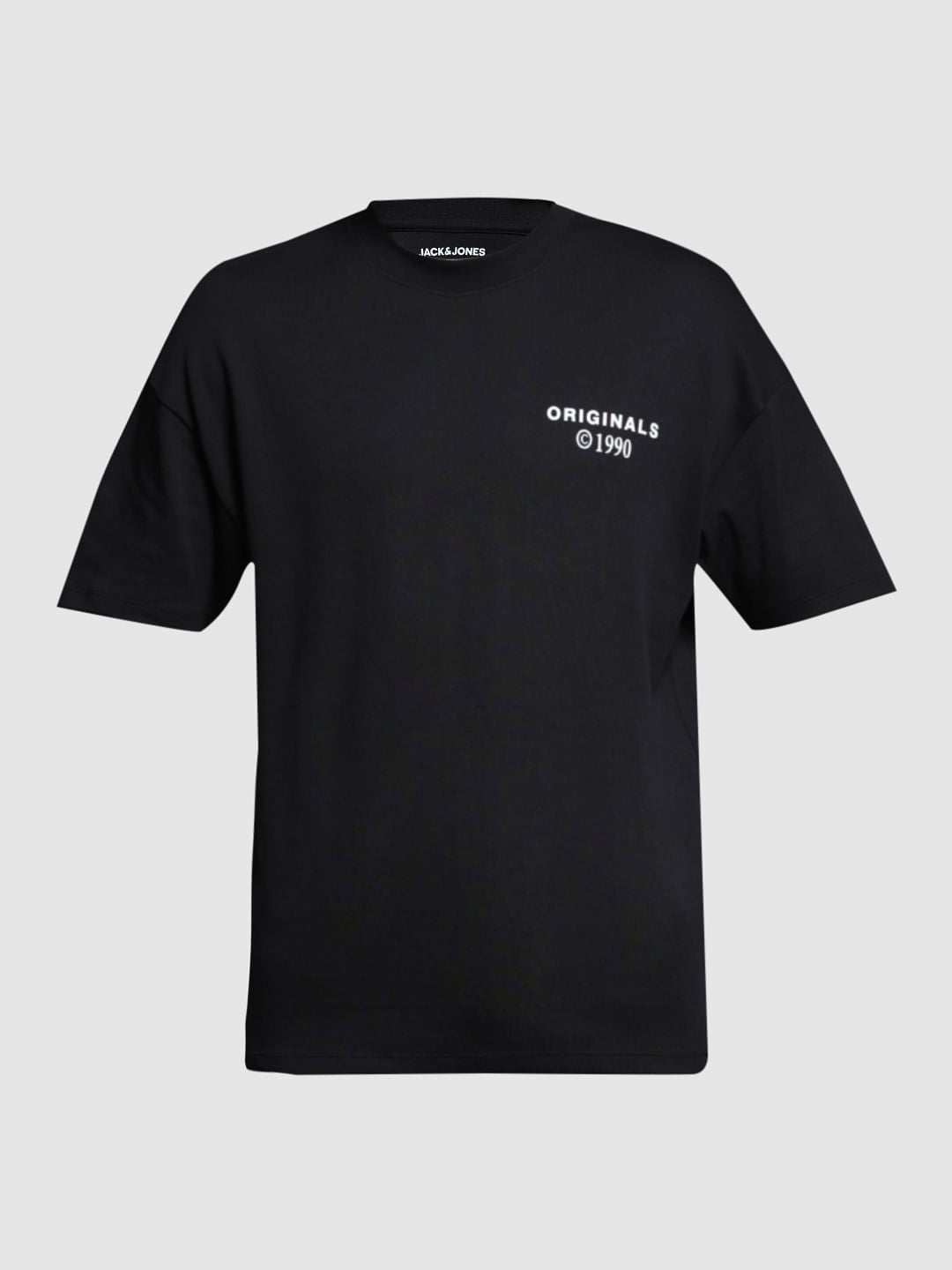 Black Cotton Crew Neck T-shirt