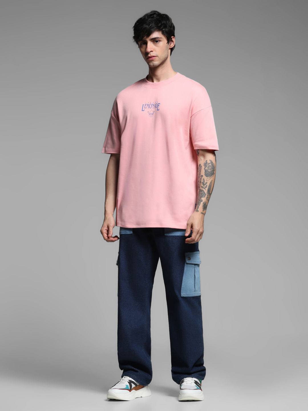Pink Cotton Oversized T-shirt