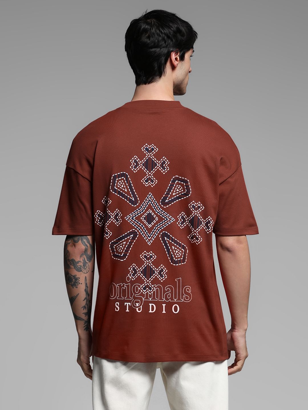Brick Red Cotton Oversized T-shirt