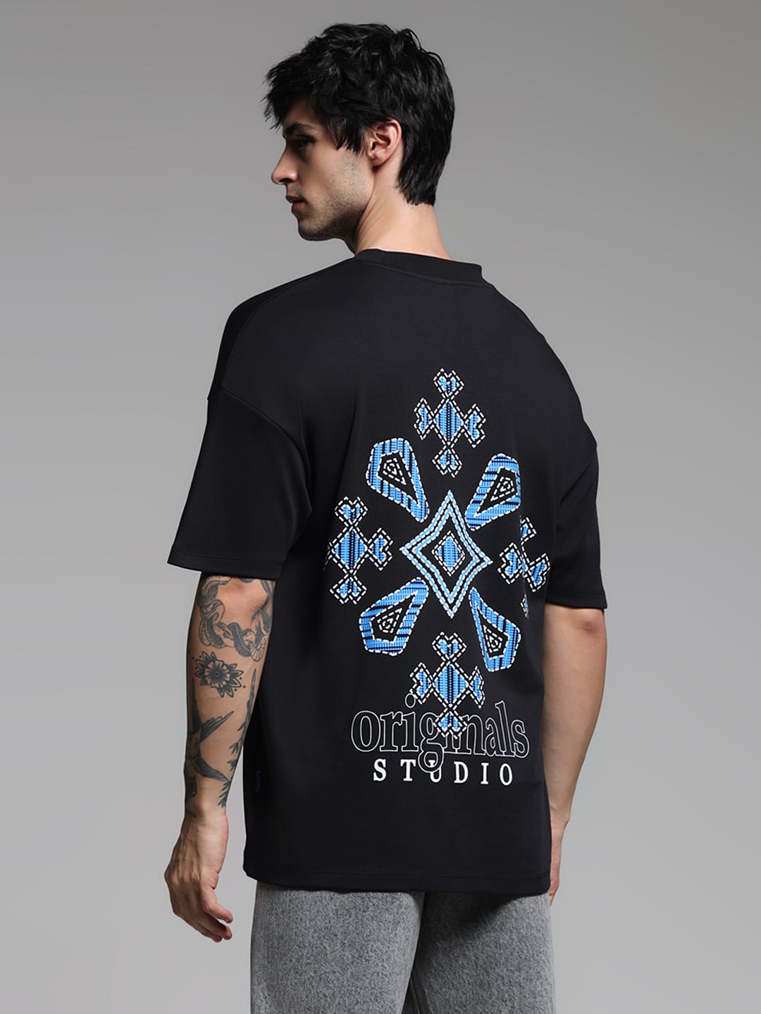 Black Cotton Oversized T-shirt
