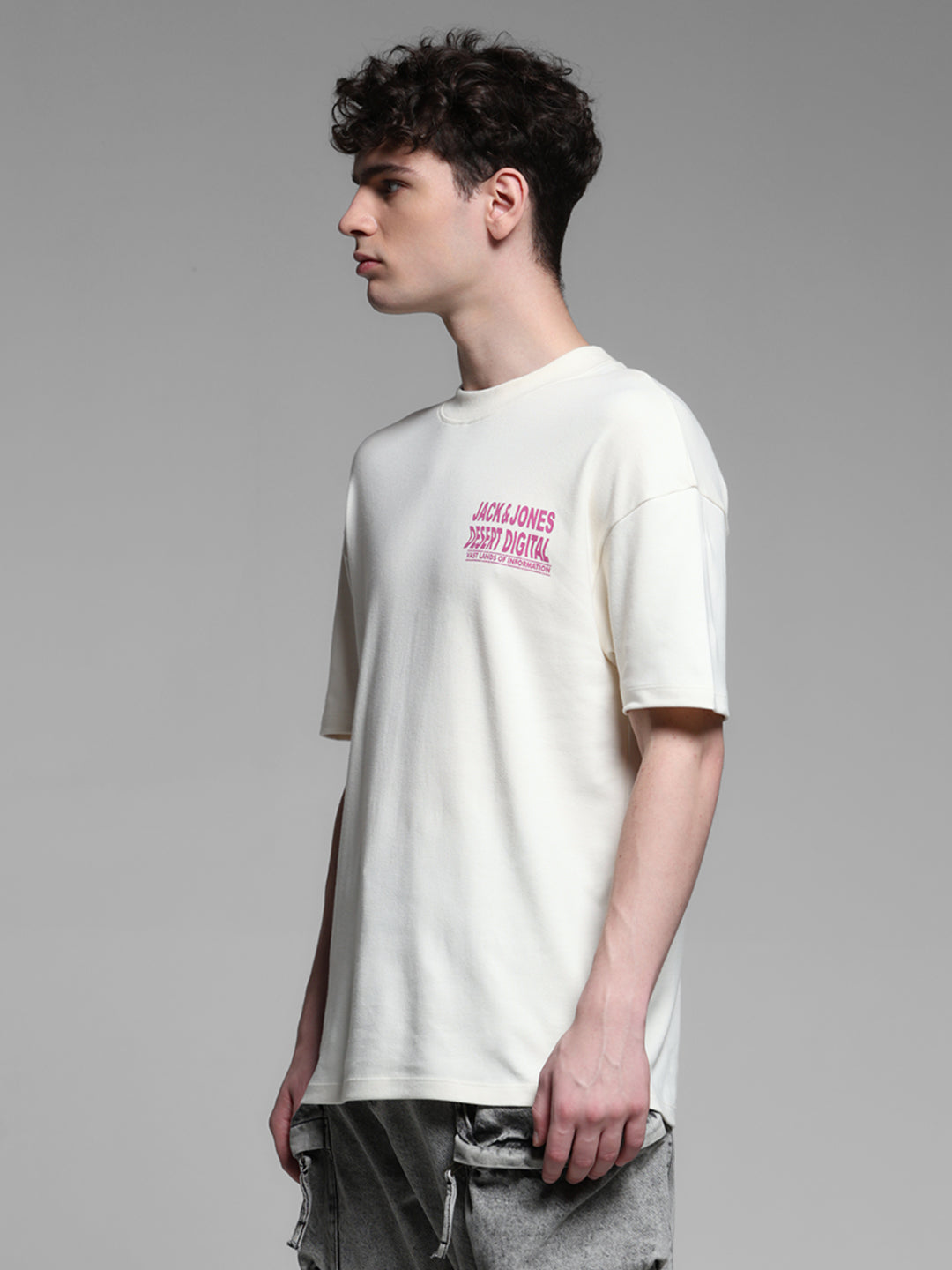 Off-White Printed Oversized Crew Neck T-shirt