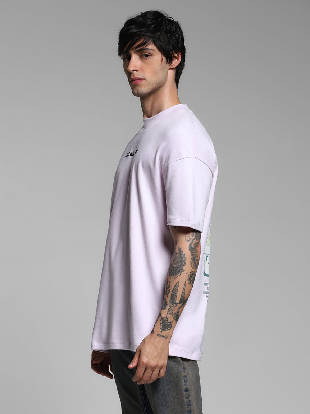 Purple Printed Oversized T-shirt