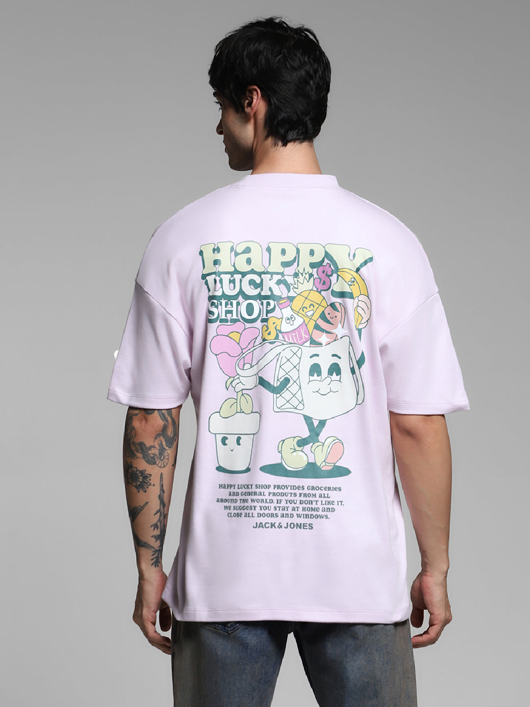 Purple Printed Oversized T-shirt
