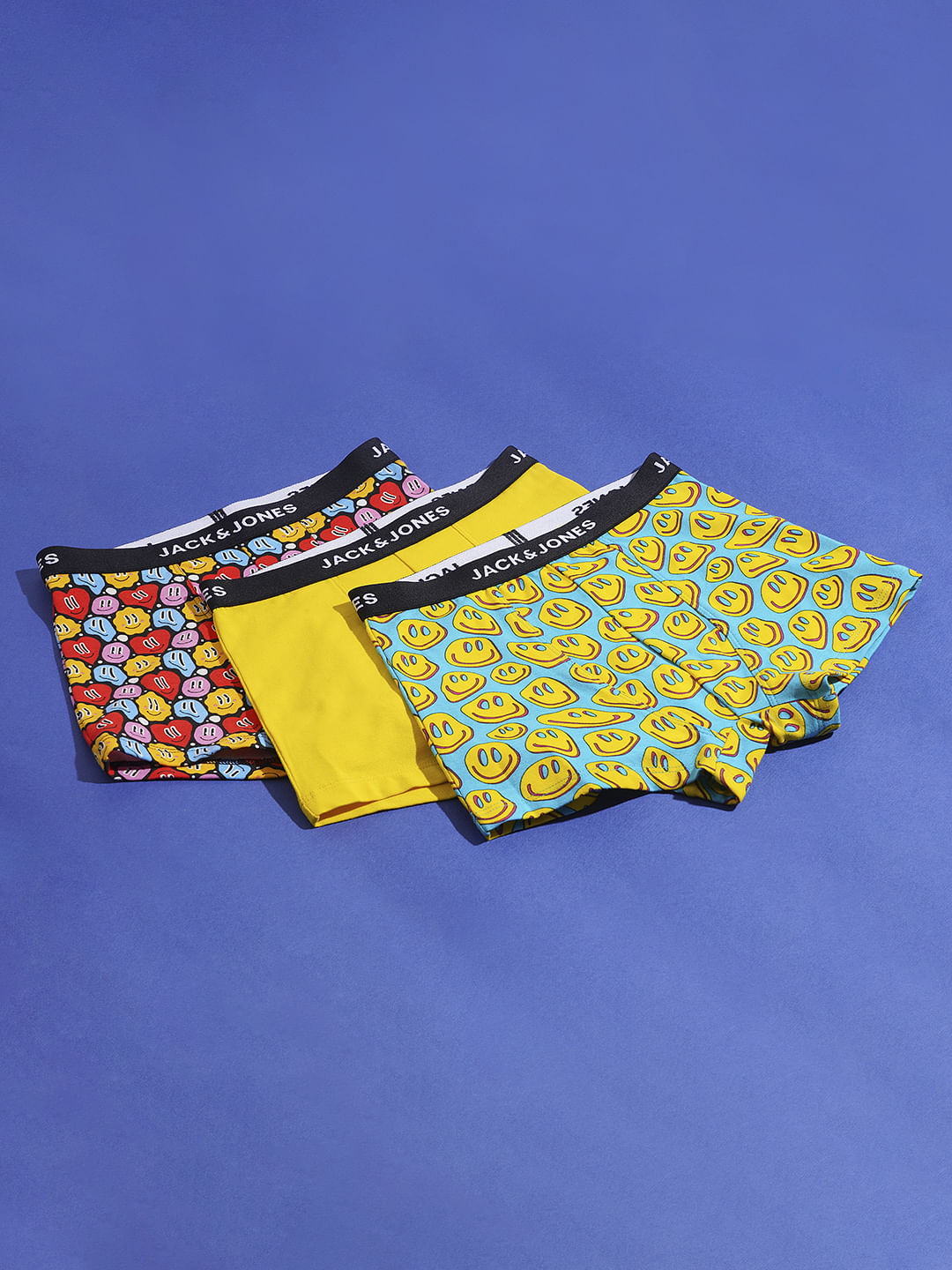 BOYS Pack Of 3 Smiley Print Trunks