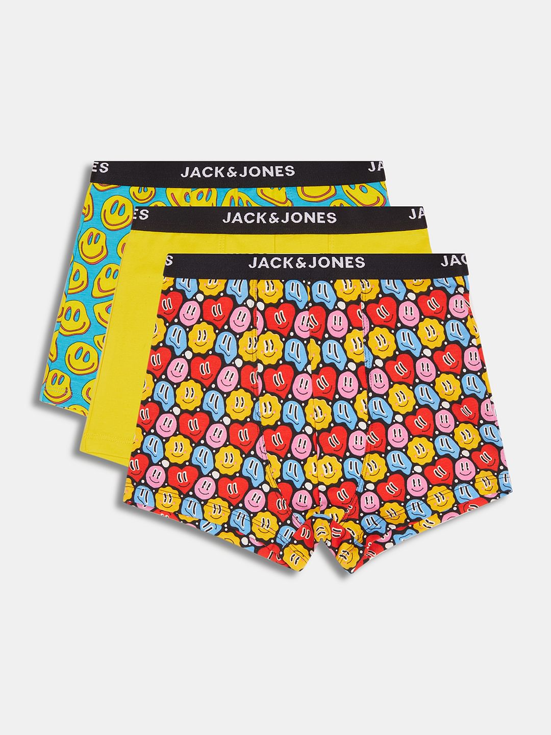 BOYS Pack Of 3 Smiley Print Trunks