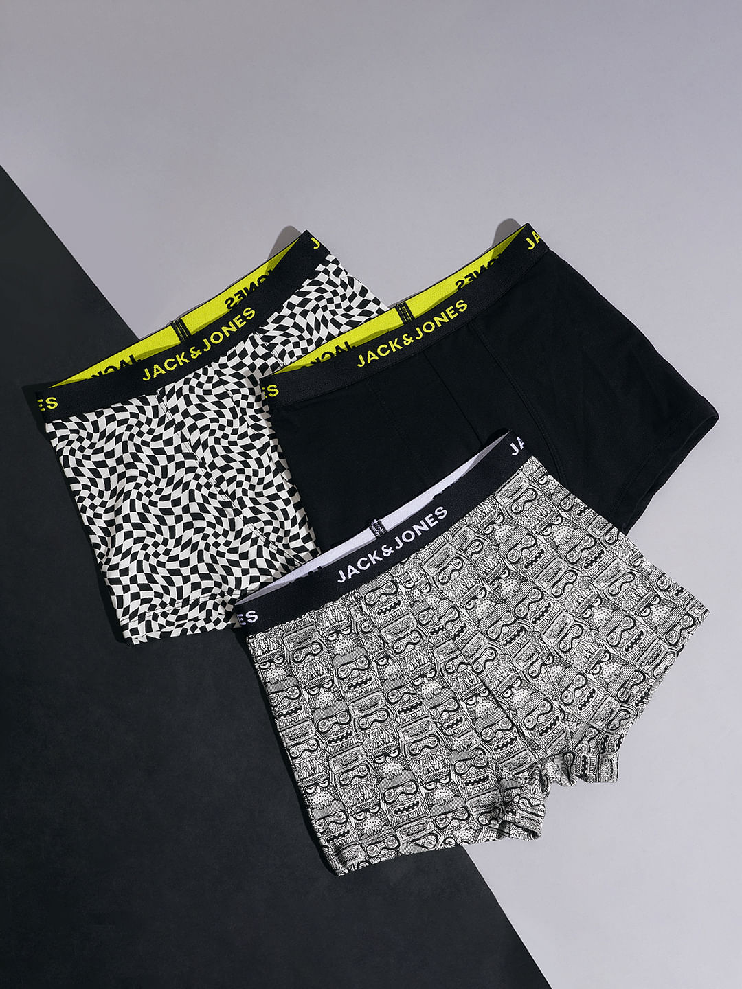 BOYS Pack Of 3 Black Printed Trunks - 4/5Y
