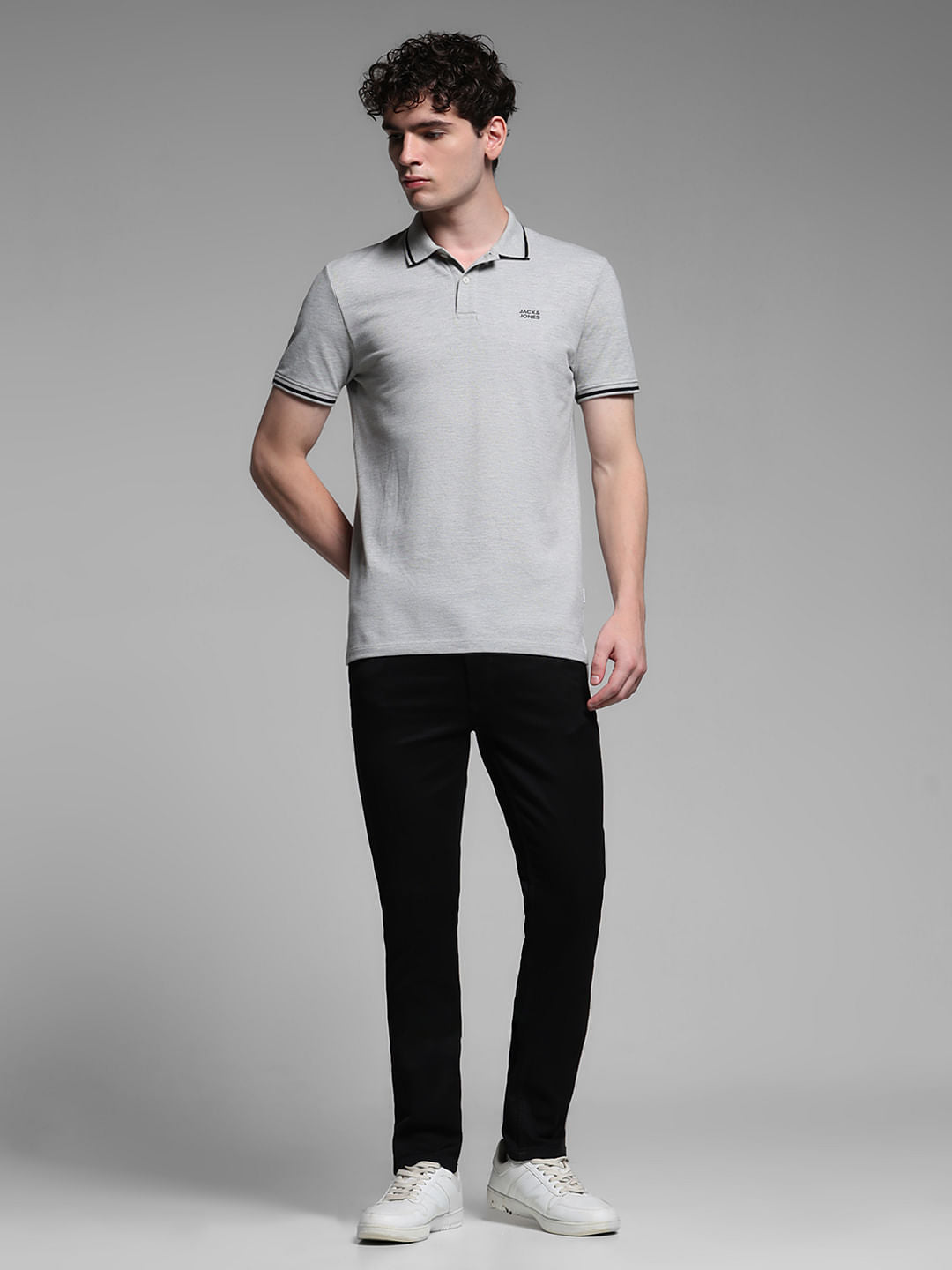 GREY POLO T-SHIRT