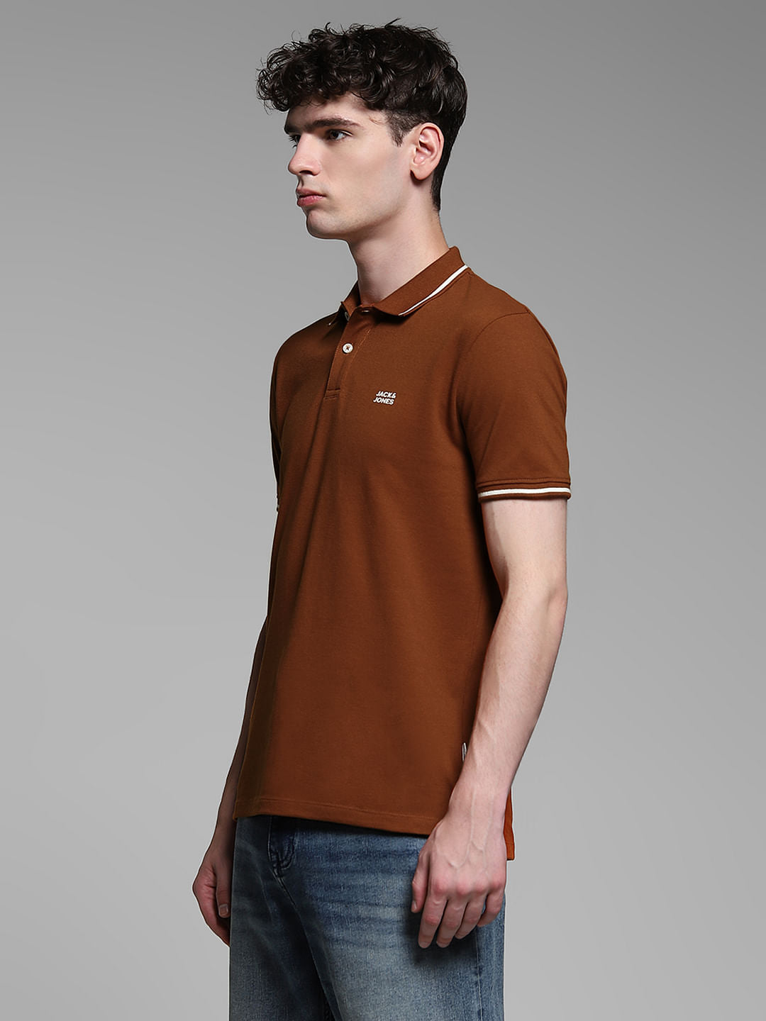 Brown Cotton Polo