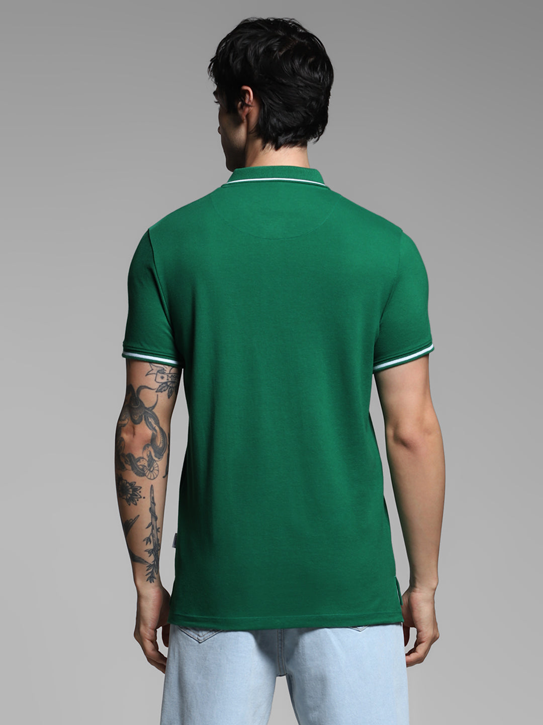 Green Contrast Tipped Polo