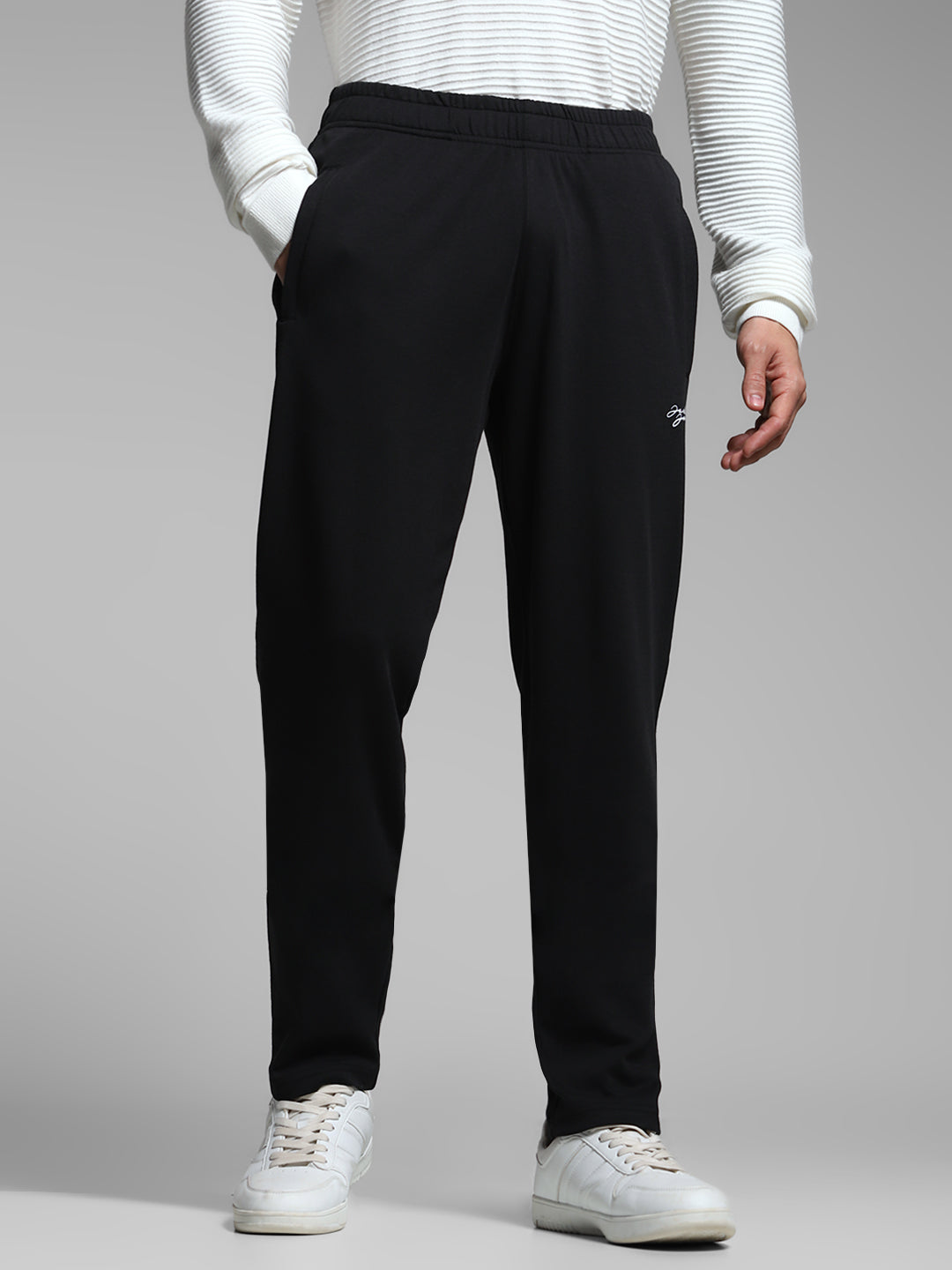 Black Regular Fit Trackpants - XL