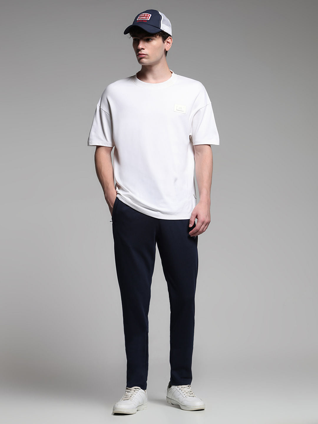 DARK BLUE LOGO PRINT TRACKPANT