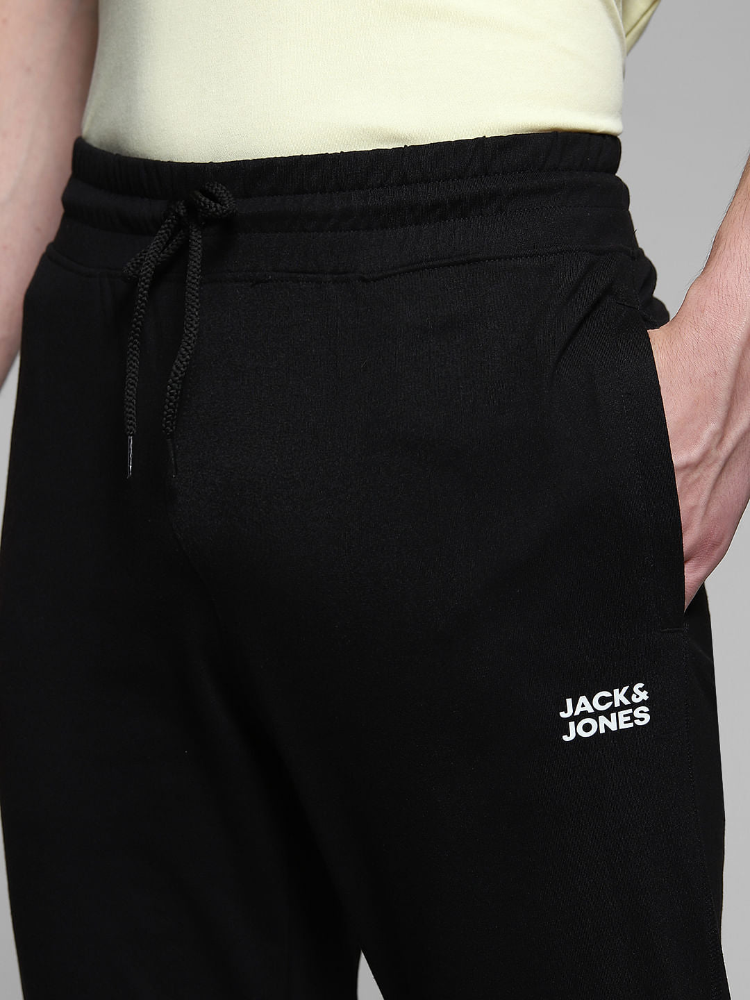 Black Cotton Slim Fit Trackpants