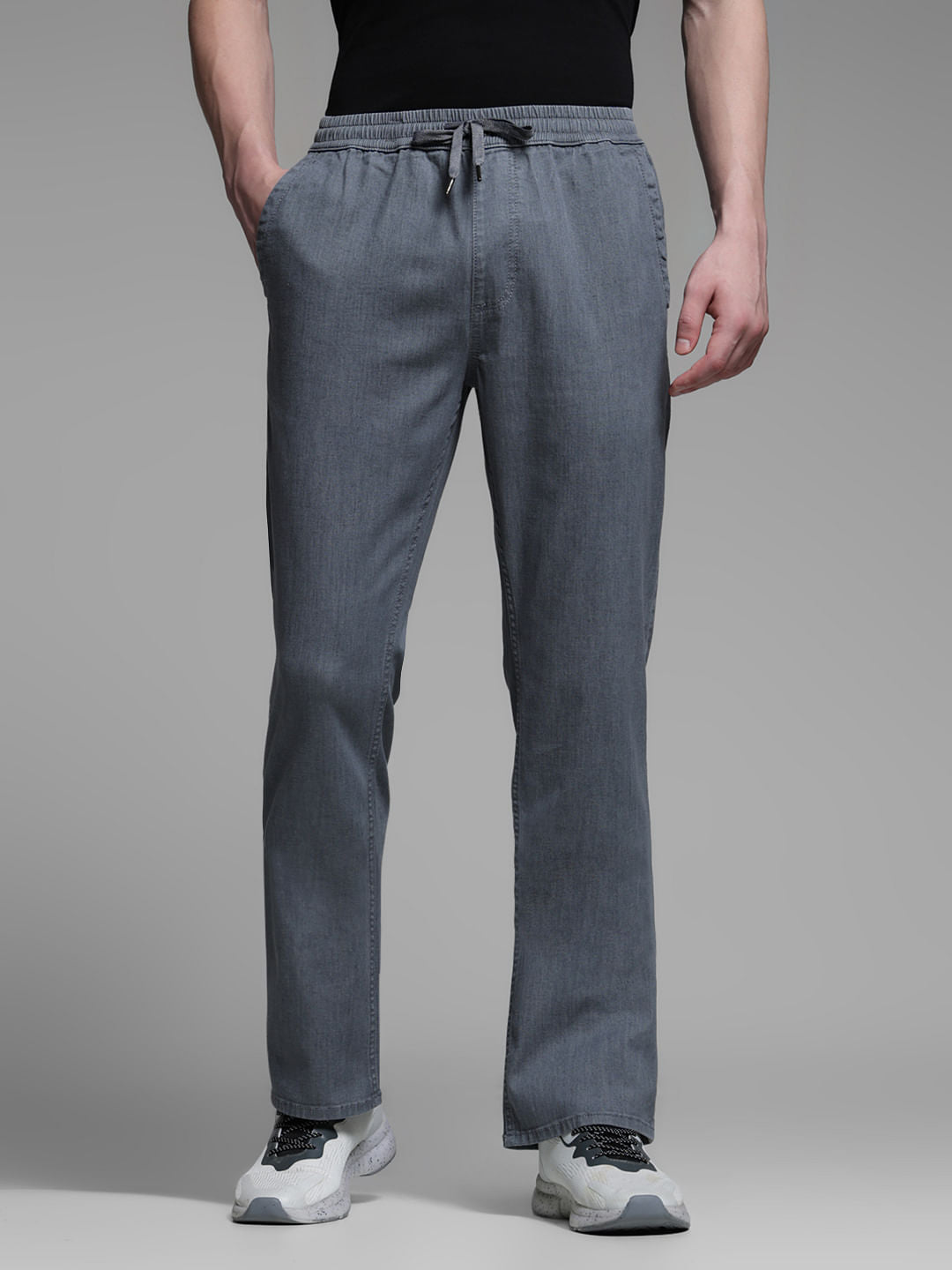 Grey High Rise Cliff Bootcut Jeans