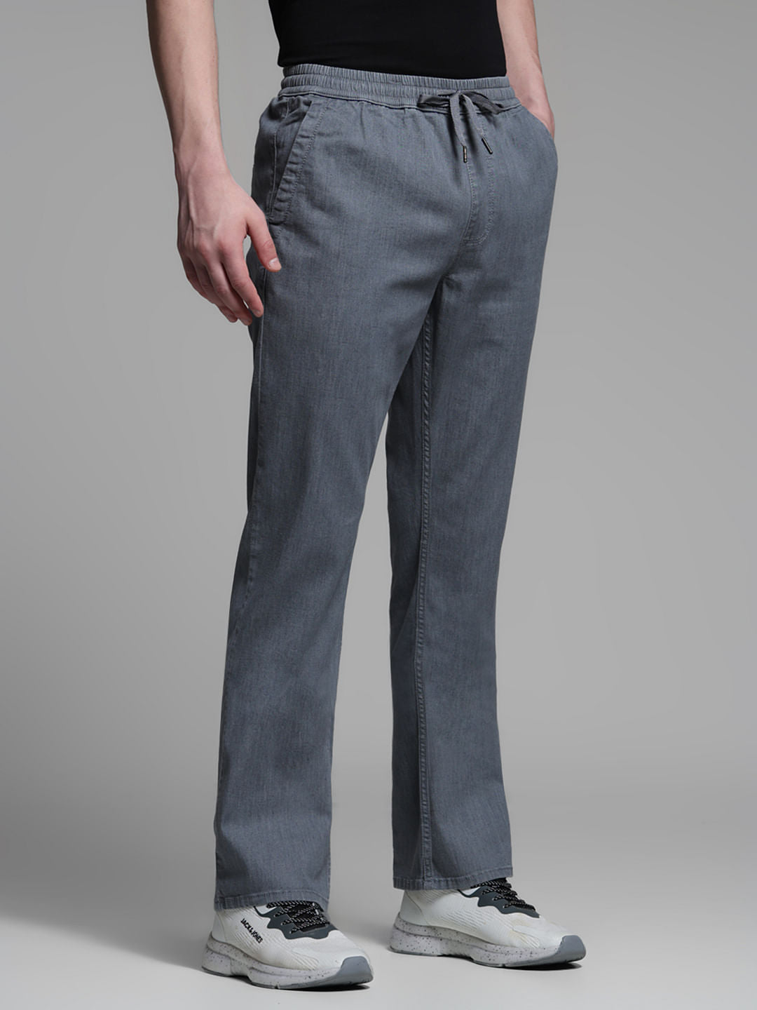 Grey High Rise Cliff Bootcut Jeans