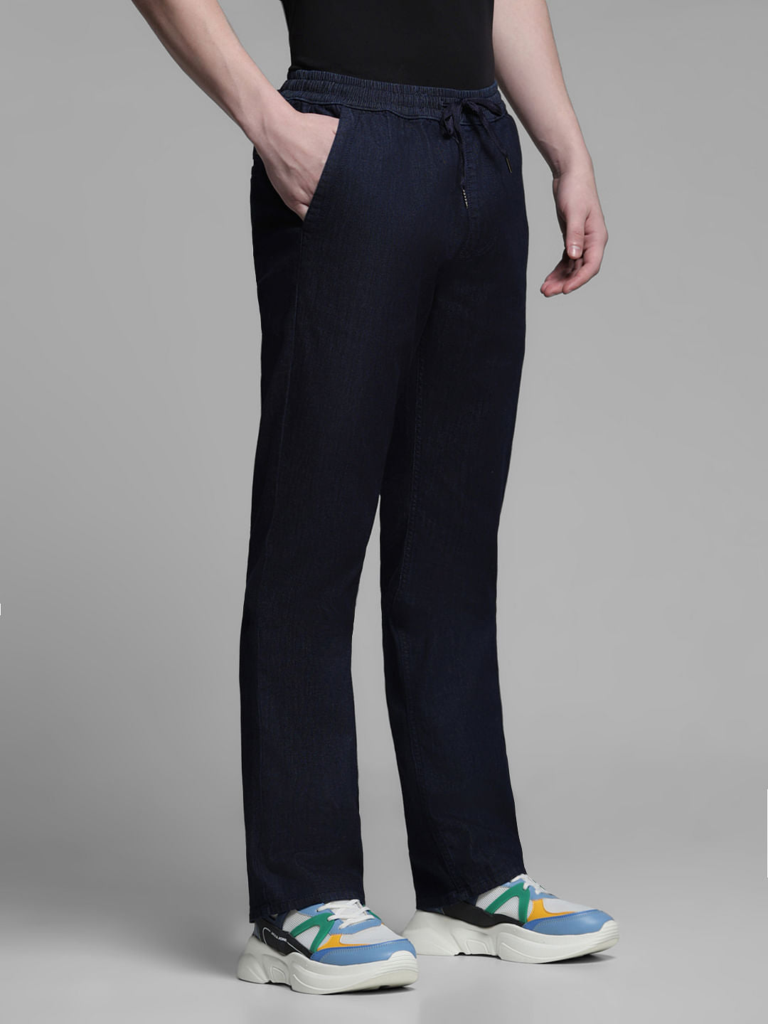 Dark Blue High Rise Cliff Bootcut Jeans