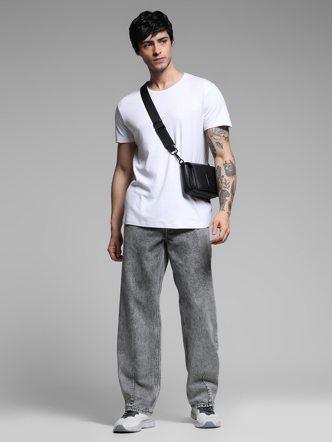 Grey High Rise Dario Loose Fit Jeans