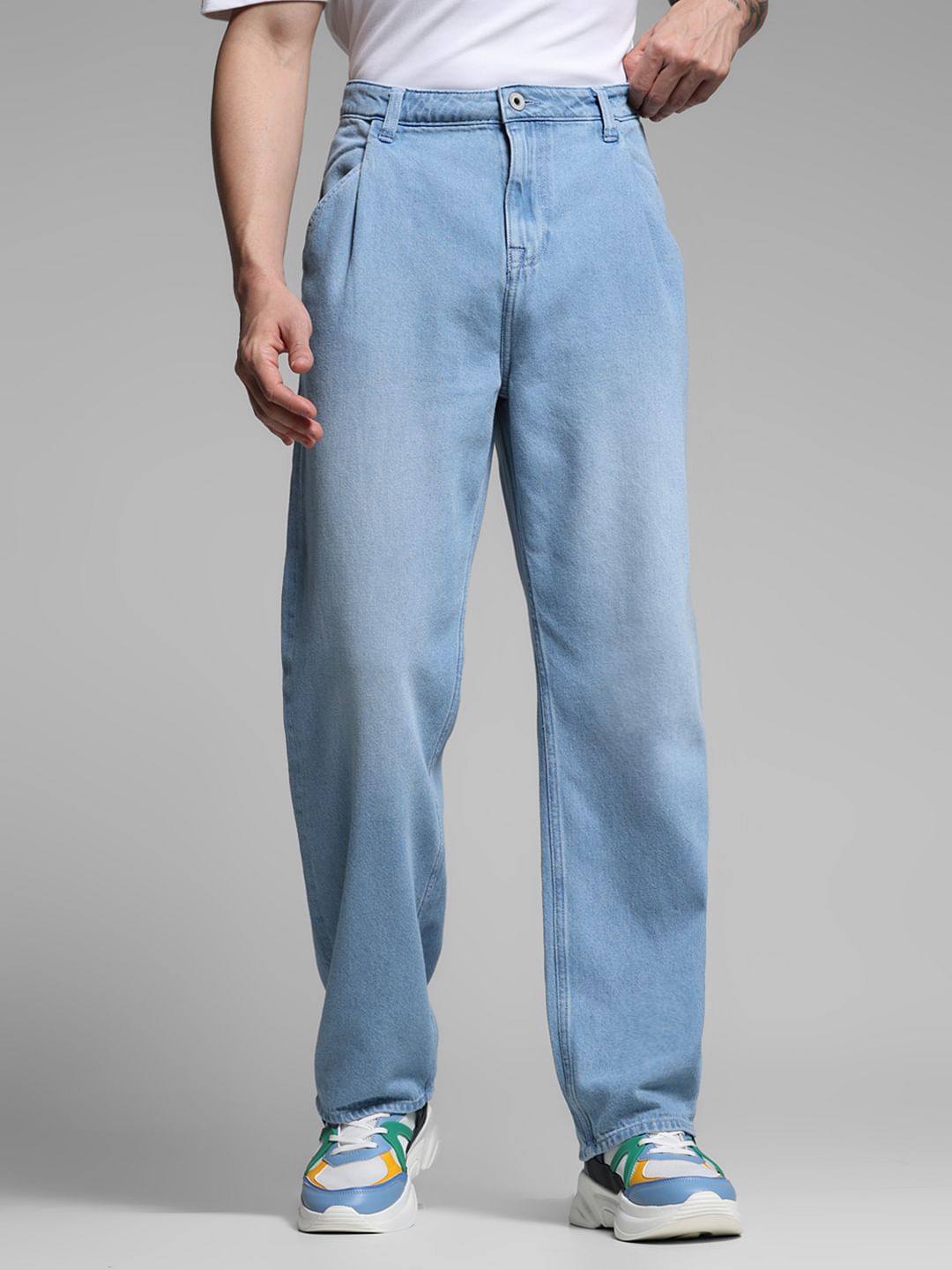 Light Blue High Rise Dario Loose Fit Jeans - 28/30