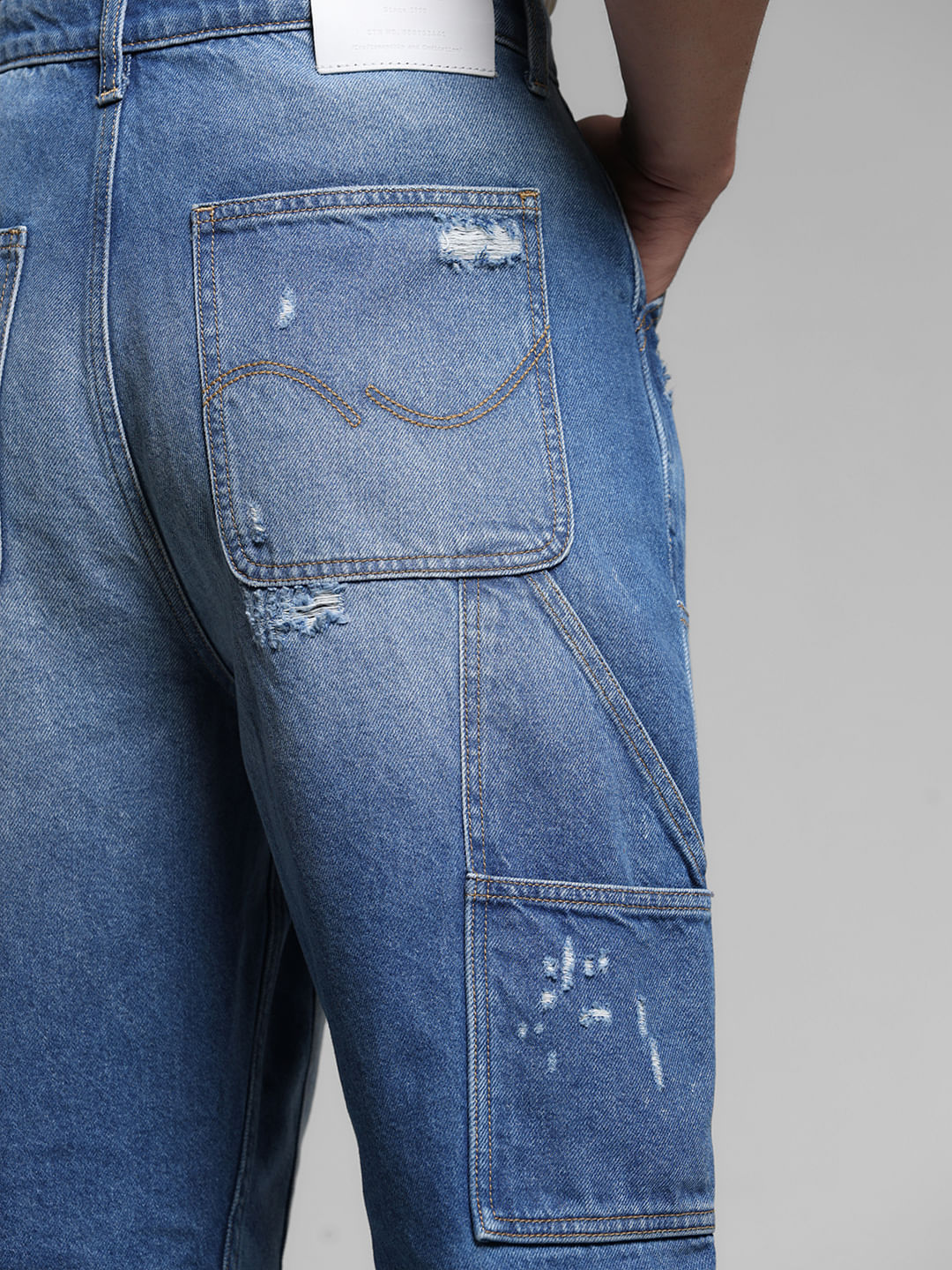Blue Distressed Dario Loose Fit Jeans