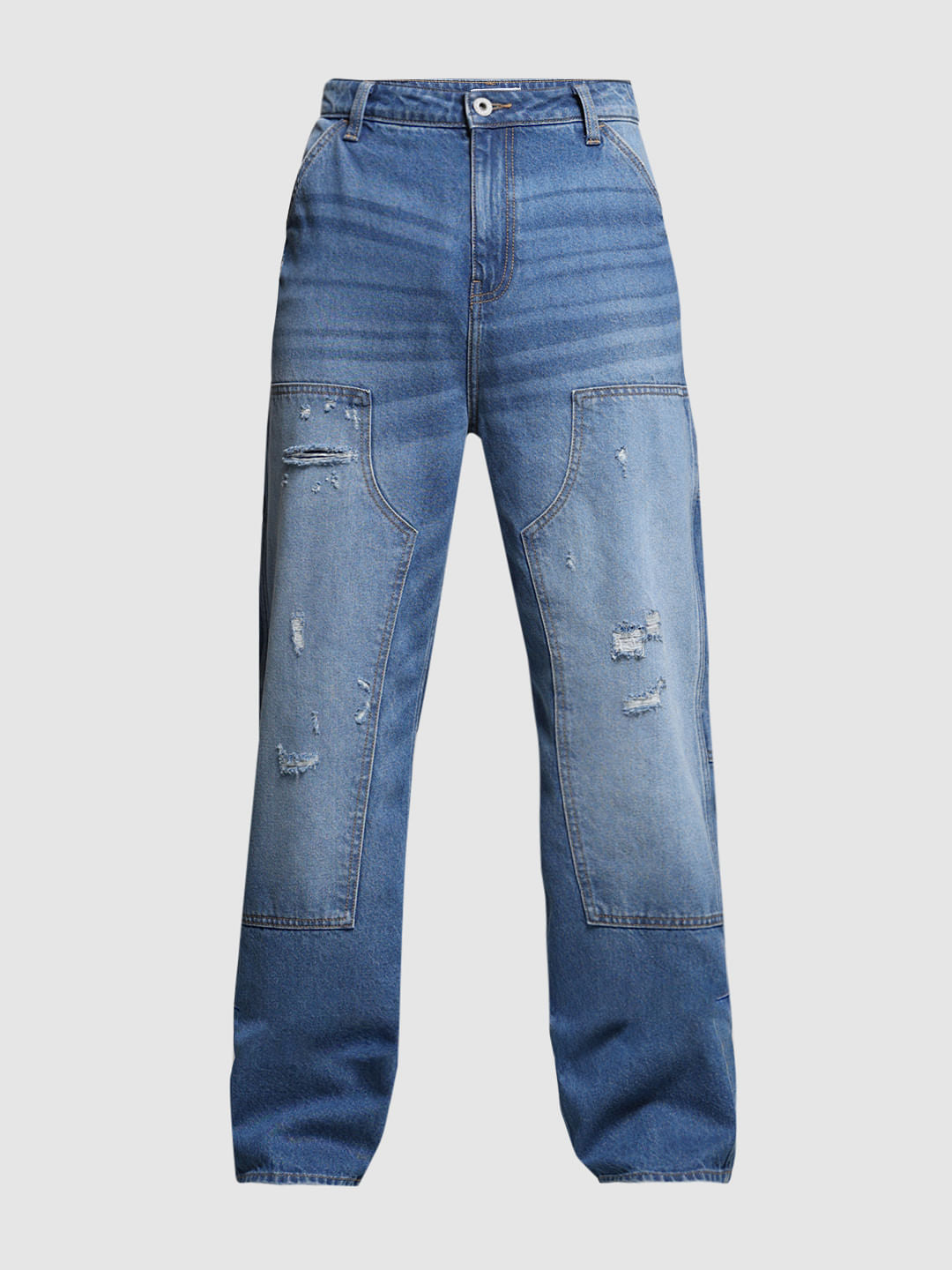 Blue Distressed Dario Loose Fit Jeans