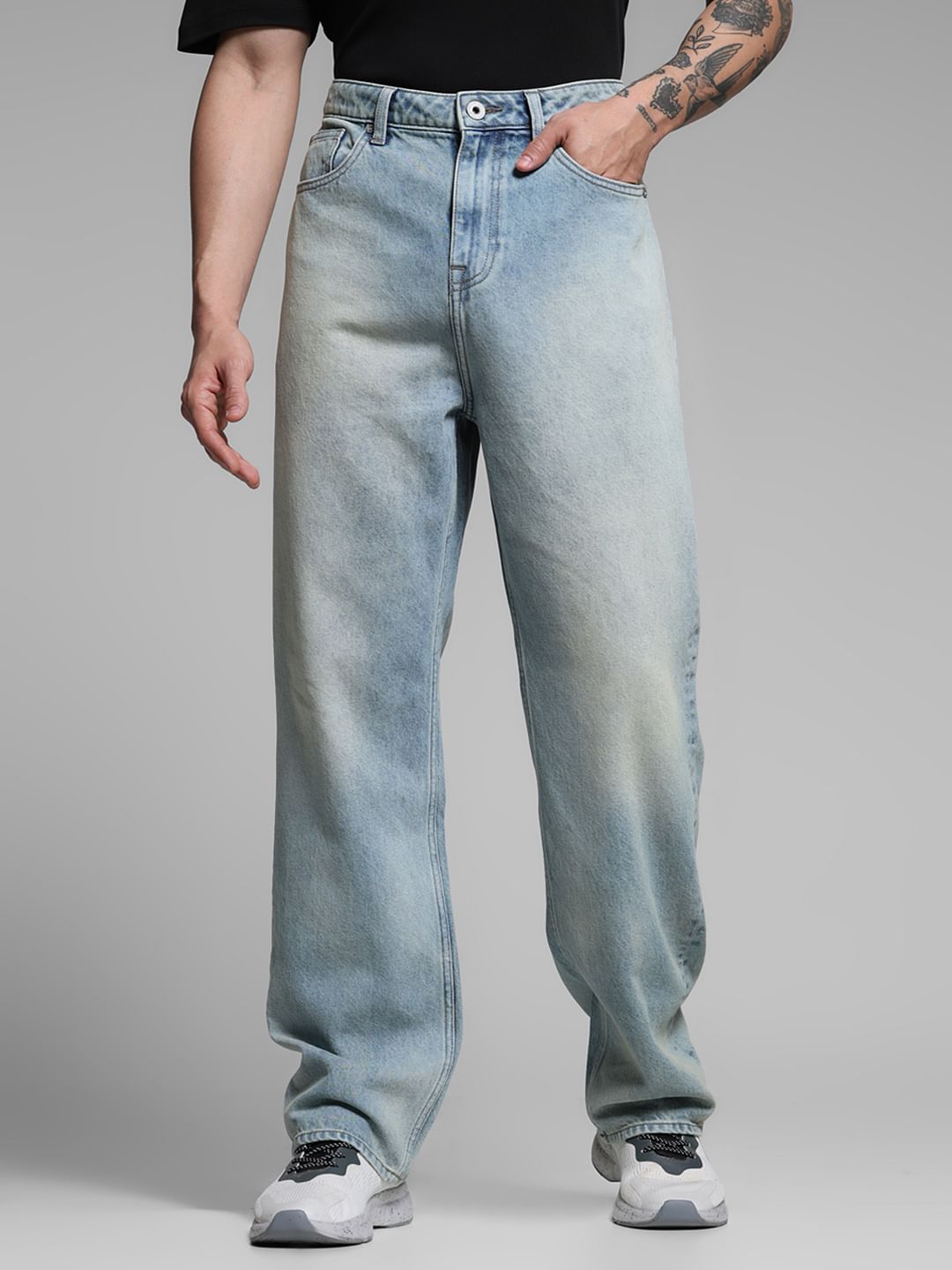 Light Blue High Rise Dario Loose Fit Jeans - 28/30