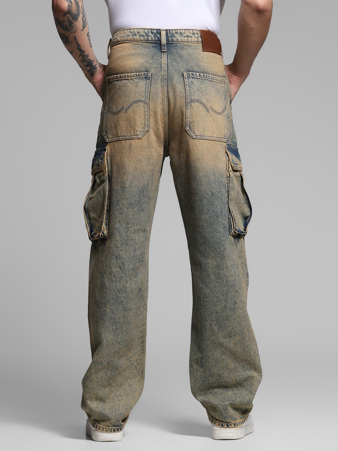 Blue Heavily Washed Dario Loose Fit Jeans