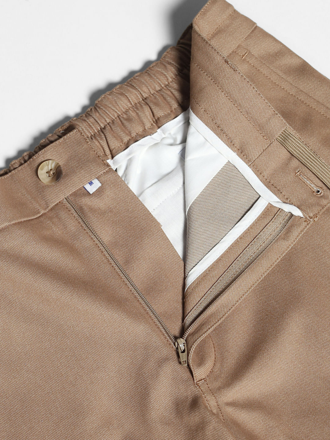 Brown Mid Rise Anti Fit Pants