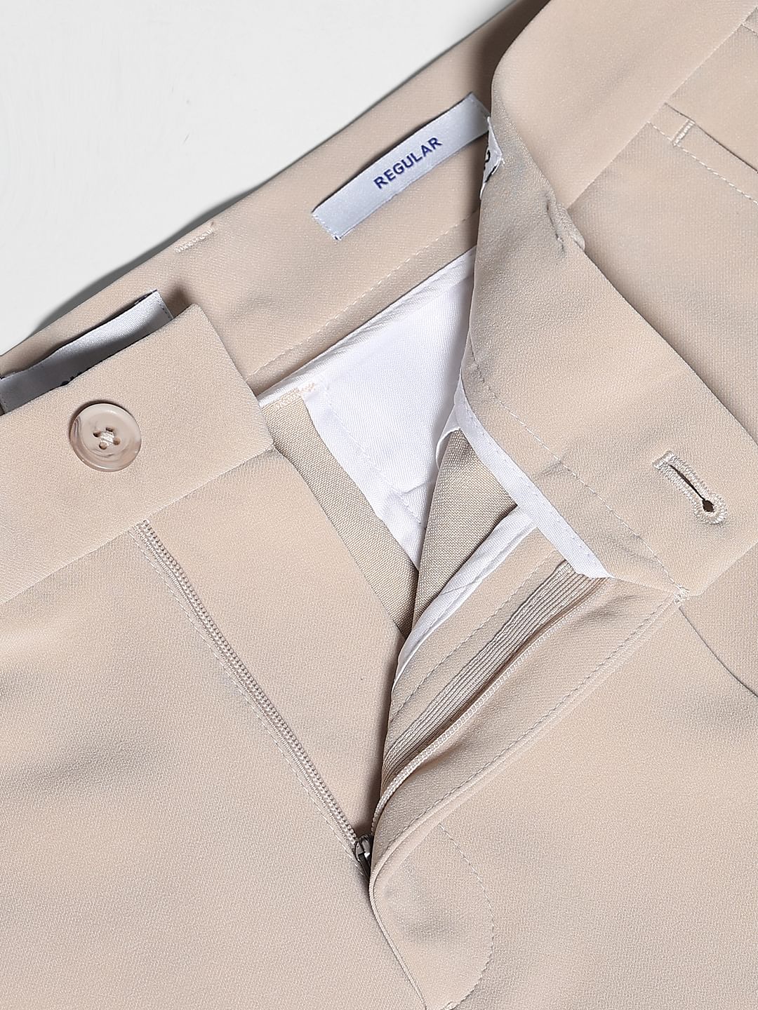 Beige Loose Fit Pants