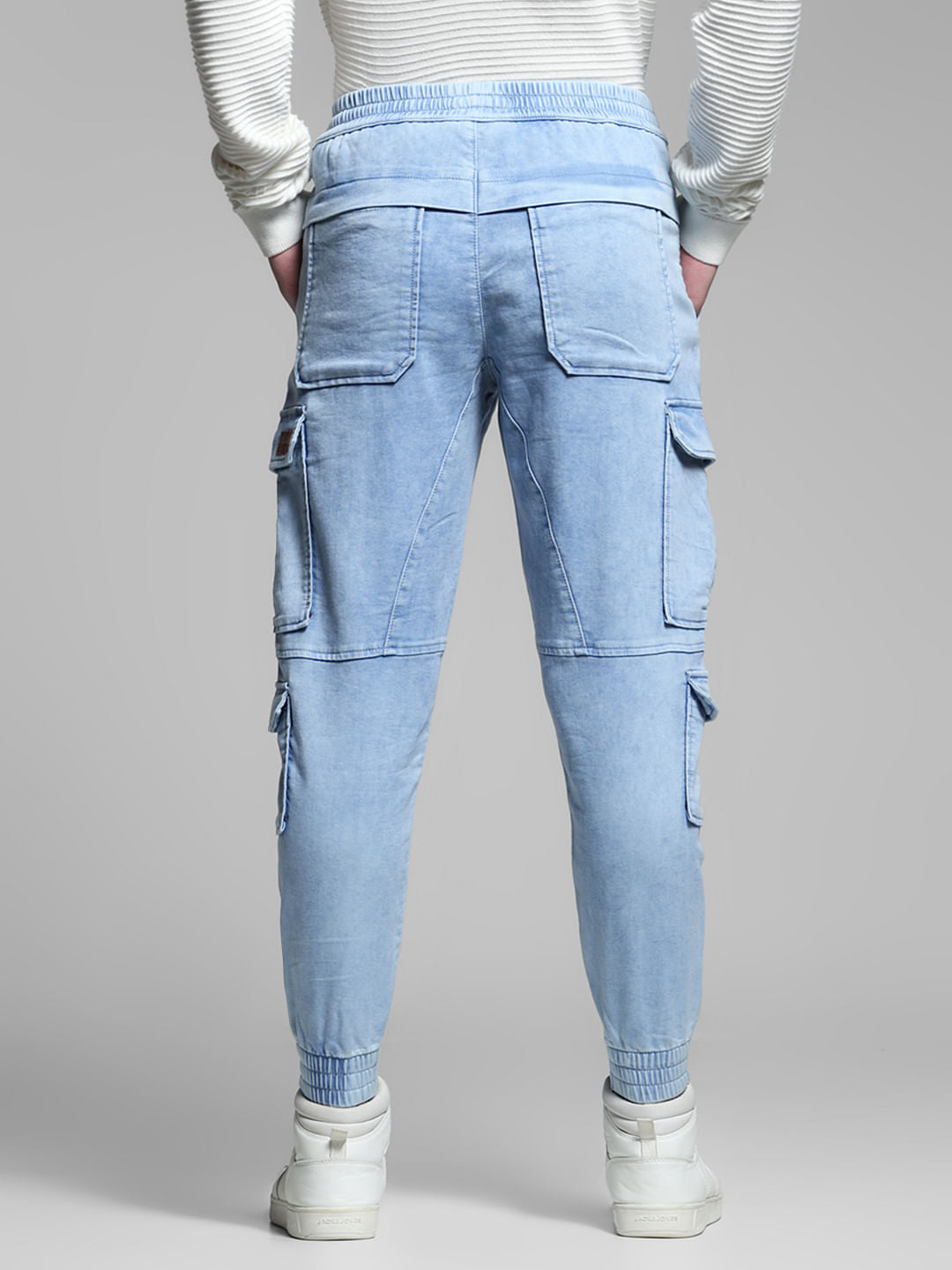 Light Blue High Rise Cargo Pants