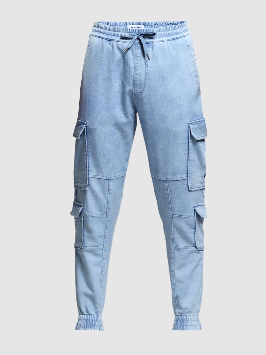 Light Blue High Rise Cargo Pants