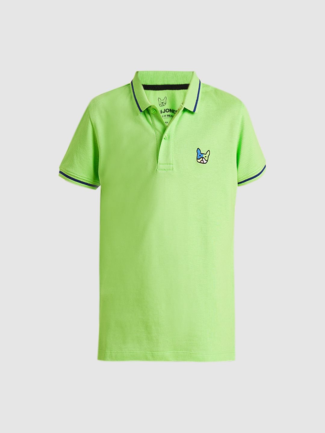 Boys Green Pique Cotton Polo
