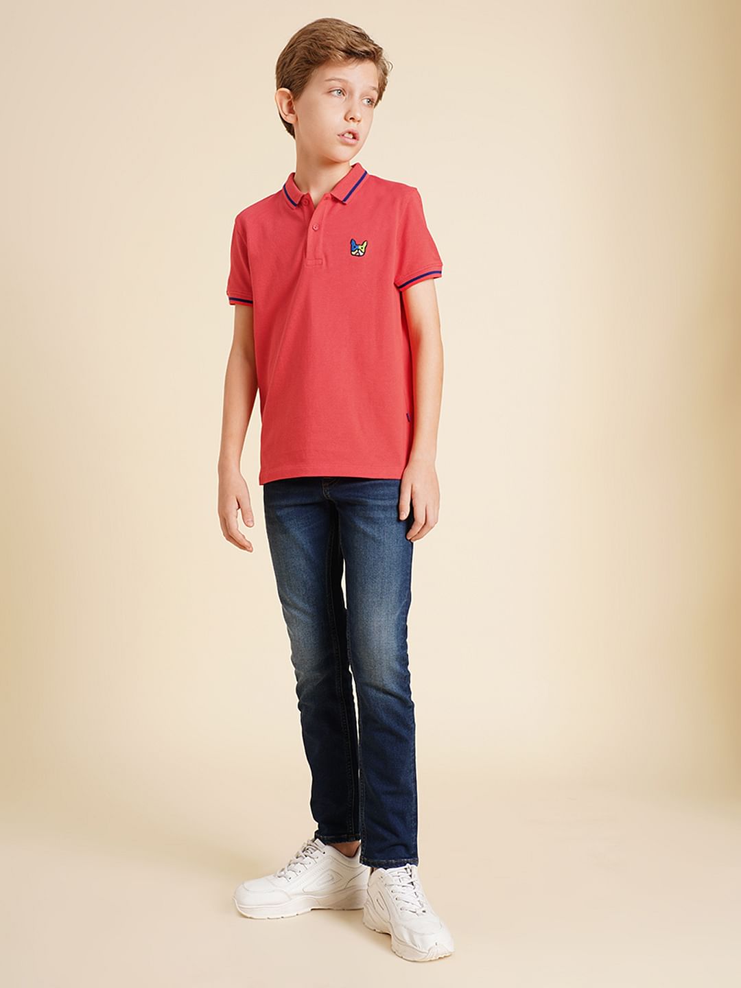 Boys Pink Pique Cotton Polo